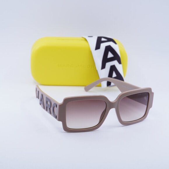 Marc Jacobs MARC 693/S 0NOY HA Square Sunglasses - Nude Brown\Brown Gradient - Picture 4 of 9